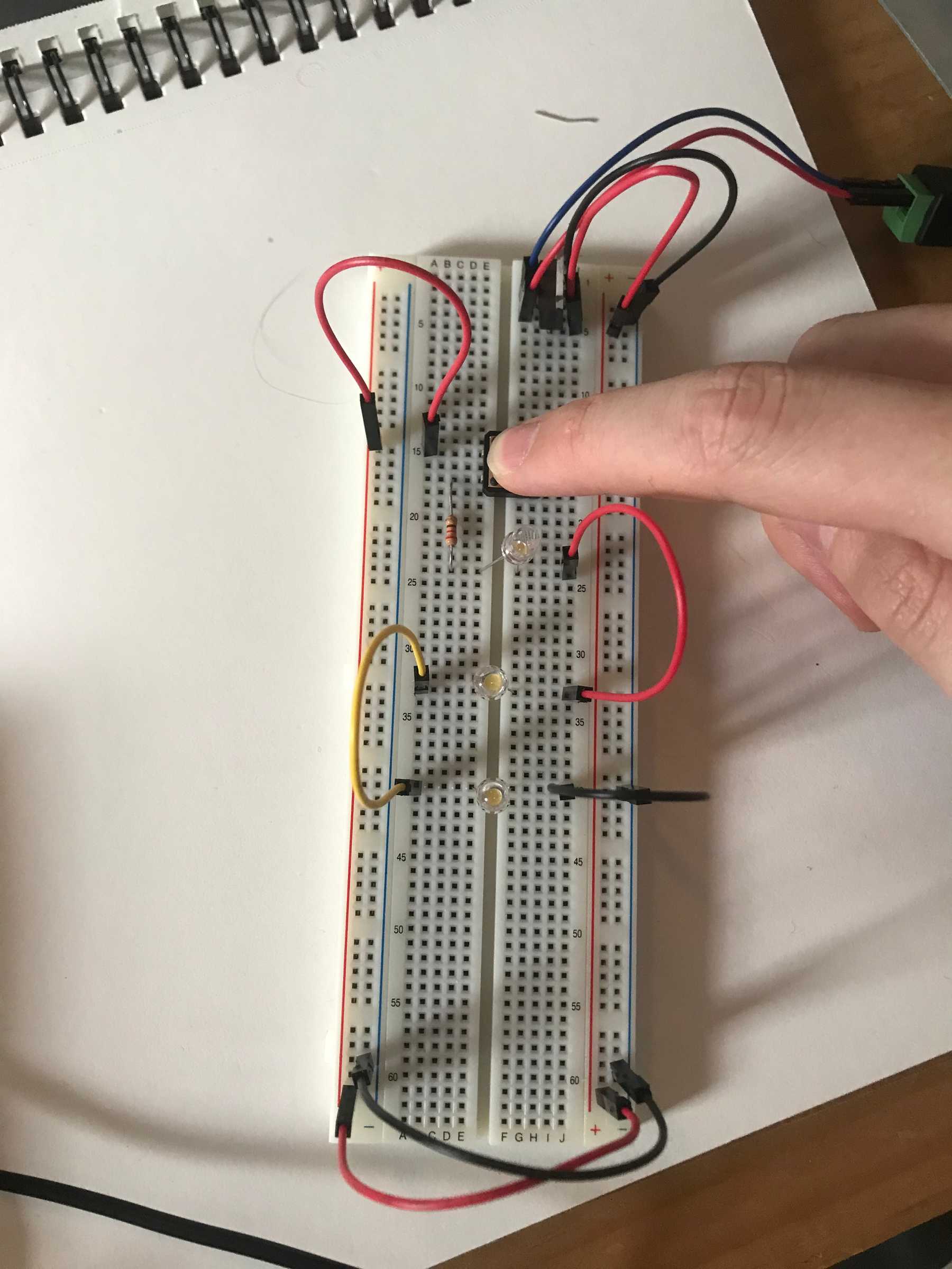 Pressing the button does not turn on the LEDs