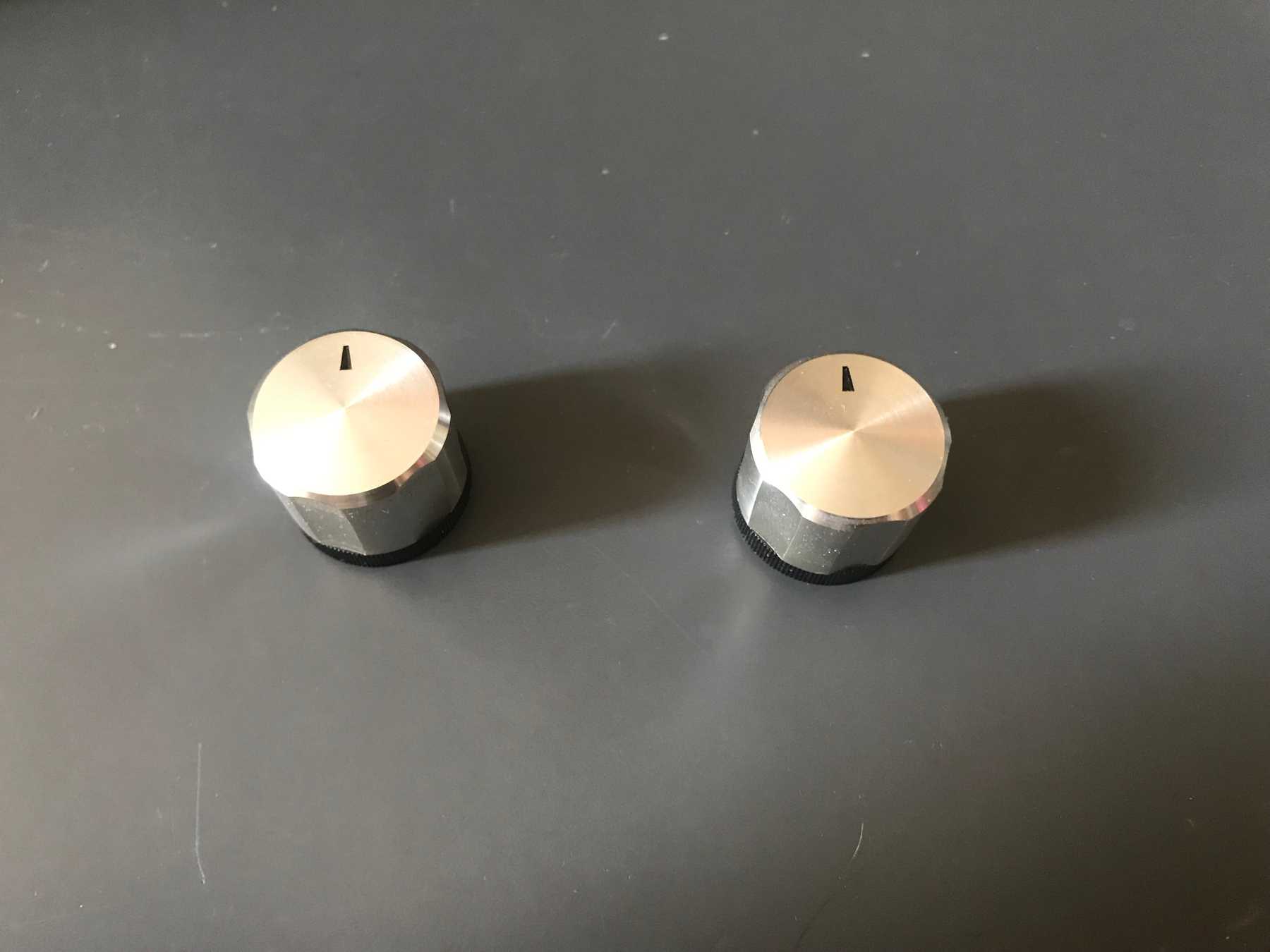 Two knobs pilfered from my stereo