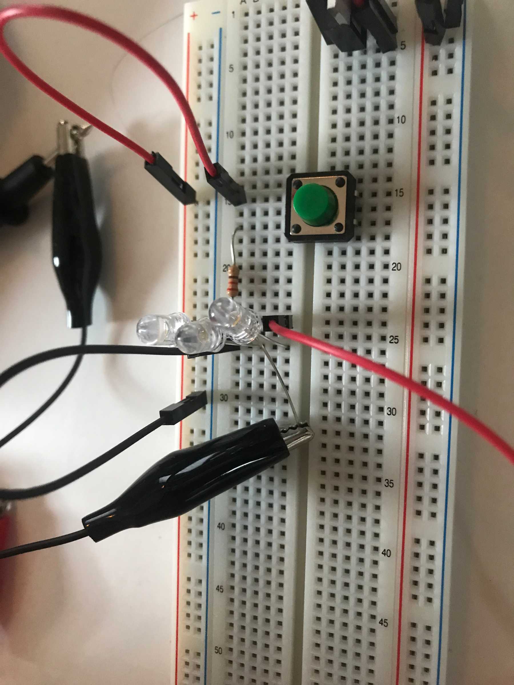 Using the multimeter in series with the LED