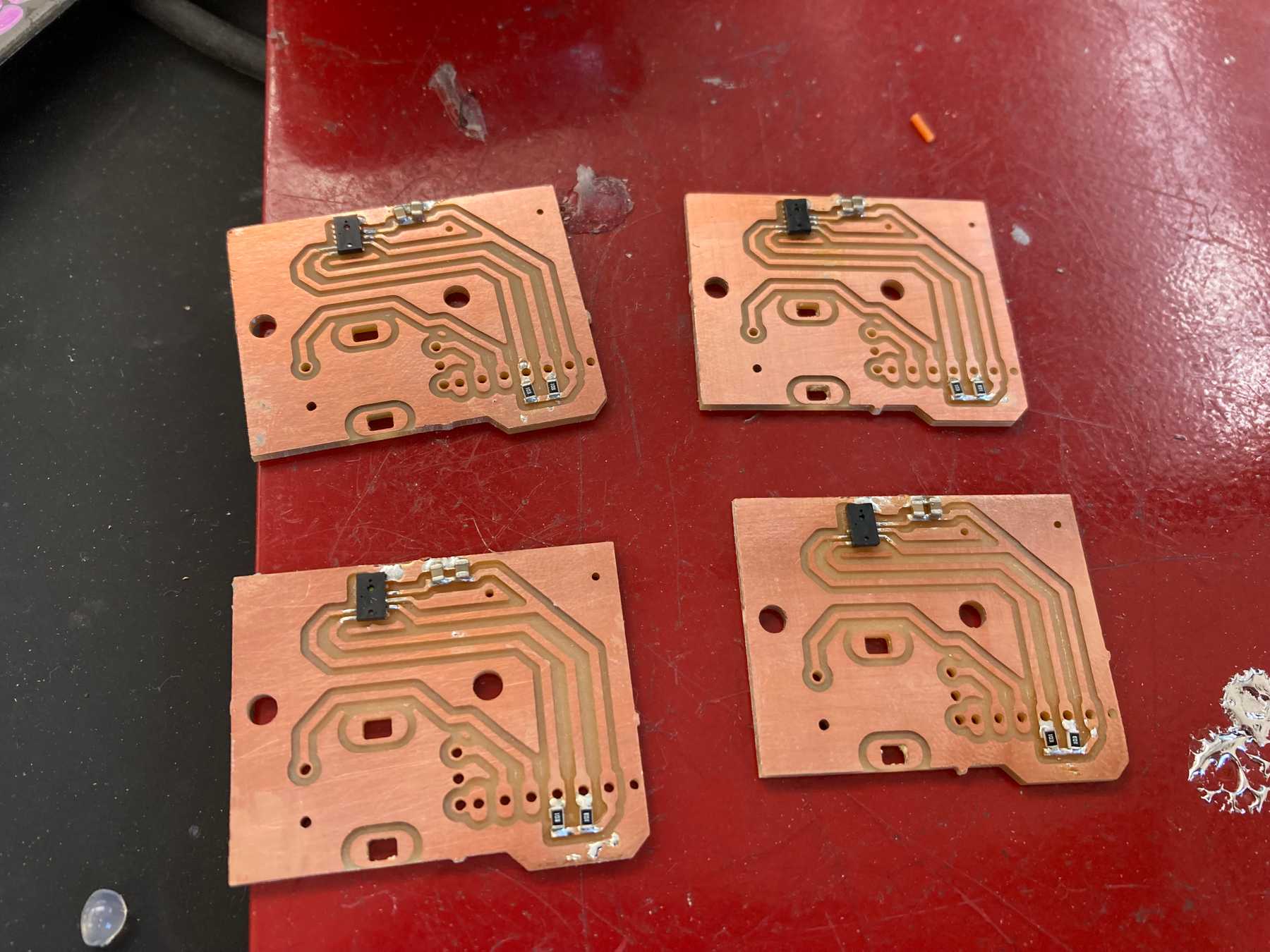 The soldered components