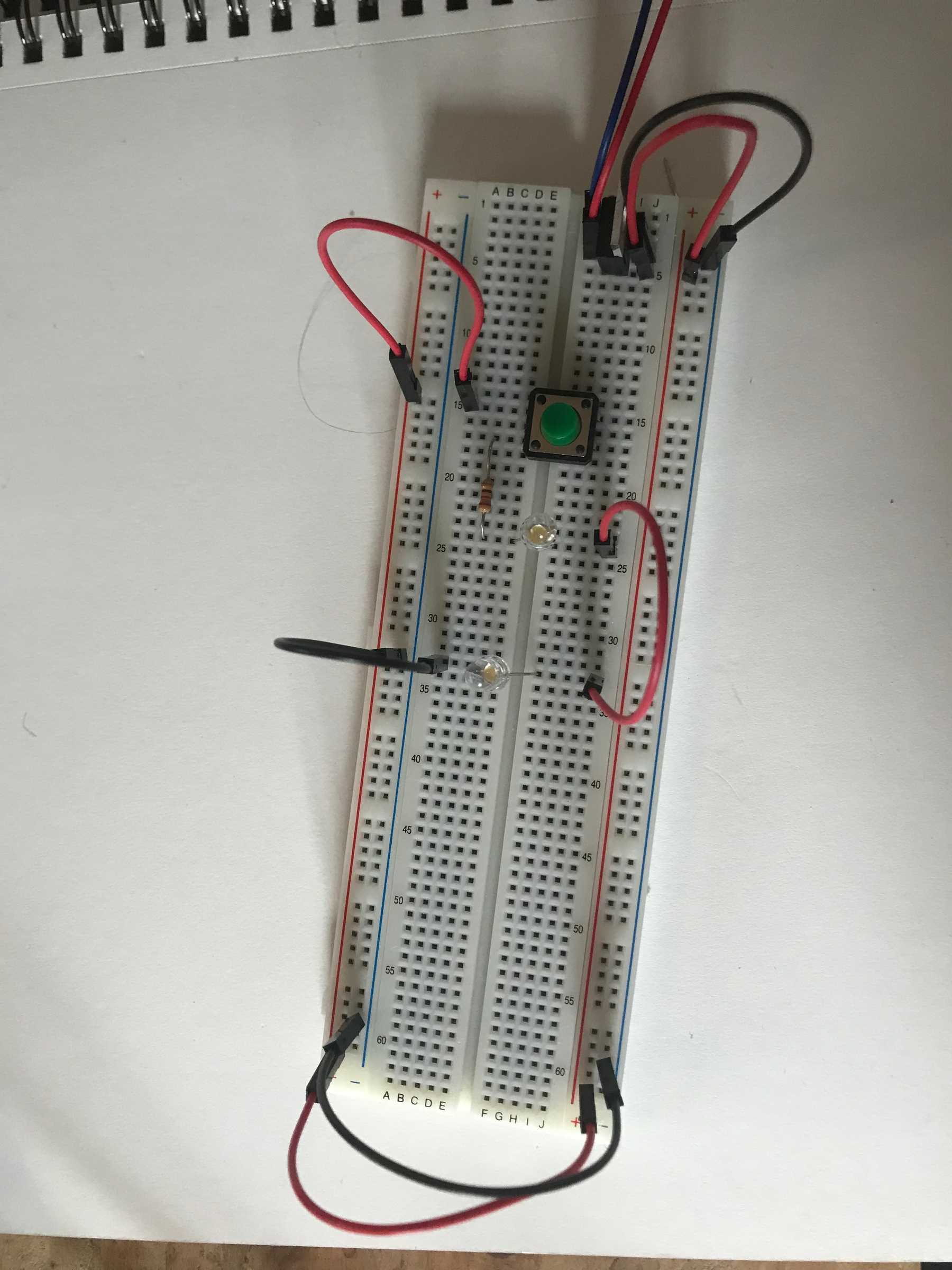The circuit with a second LED