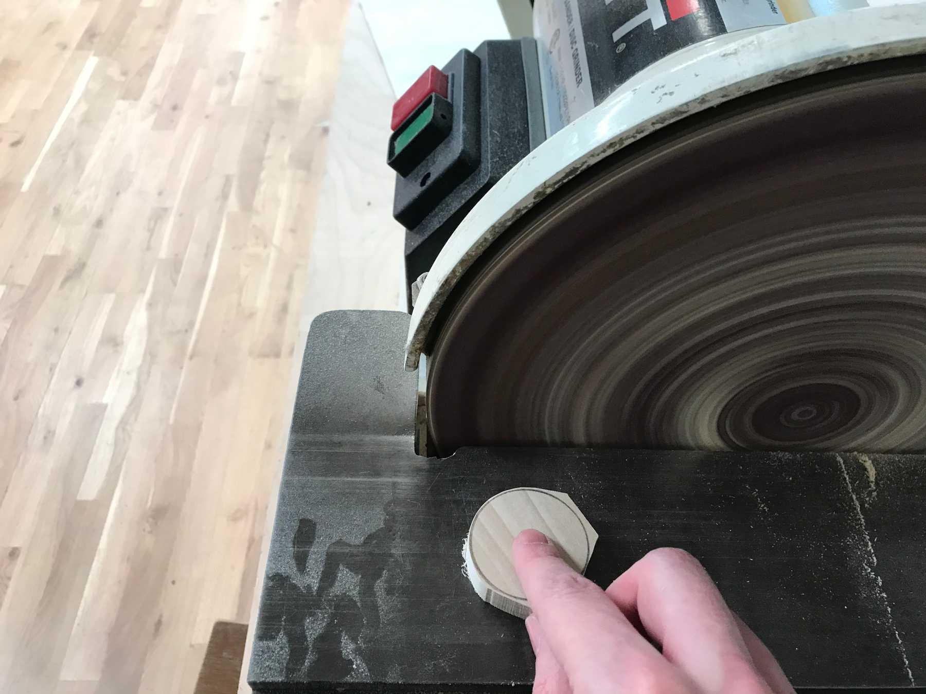 Sanding the wheels