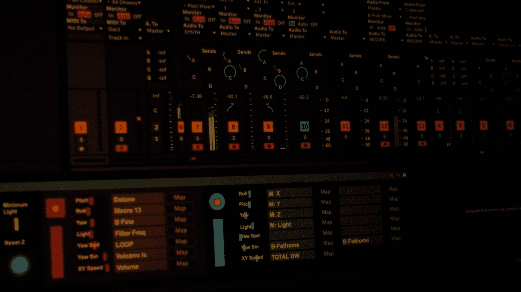 computer screen showing ableton and pendular patch