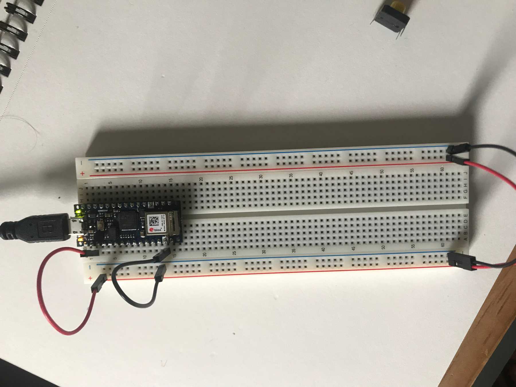 Attaching the Arduino to the breadboard