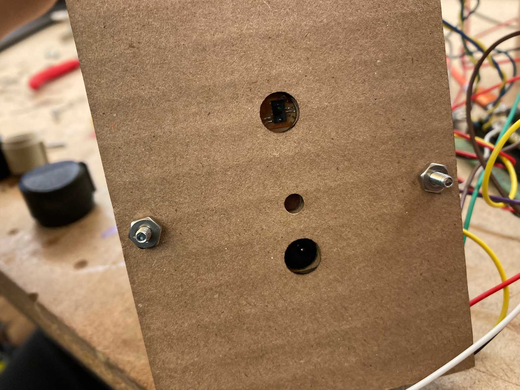 Testing the sensors with laser cut cardboard